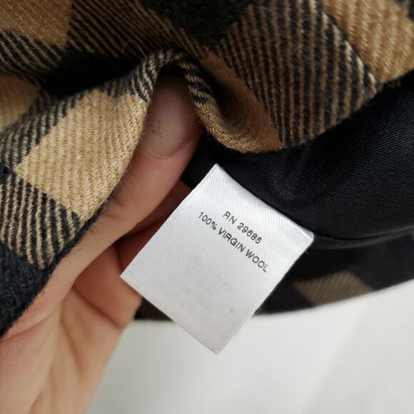 PENDLETON 100% Virgin Wool Checkered Check Mock Neck Button Jacket Blazer - Picture 7 of 12